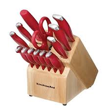 Kitchenaid 16piece Stamped Delrin Knife Block Set Red This Is An Amazon Affiliate Link Continue To The Colorful Knife Set Kitchen Aid Kitchenaid Knife Set