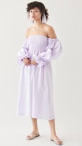 Sleeper Atlanta Linen Dress In Lavender Purple Lyst