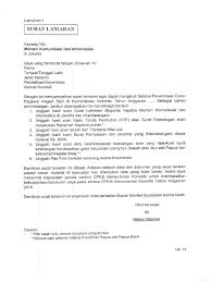 Surat terima kasih kepada menteri. Contoh Surat Lamaran Kominfo Pdf