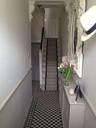 Love My Hallway Black And White Tiles Herringbone Stair Runner Elephants Breath And Strong White Black And White Hallway Black And White Tiles Stair Runner