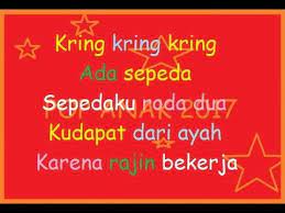Lirik Lagu Anak Kring Kring Ada Sepeda Cipt Pak Kasur Musik Pompi S Youtube