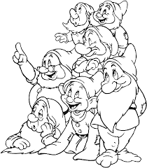 coloriage a imprimer personnages celebres walt disney blanche neige et les sept nains nume coloring pages snow white ours gommeux