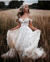 Off Shoulder Wedding Dresses Country Style A Line Bridal Gowns Off Shoulder Wedding Dress Beach Wedding Dress Rustic Wedding Gowns