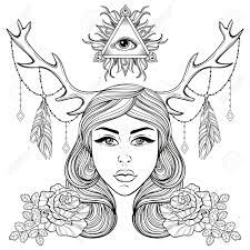 Their min testing subject was carl jung. Beautiful Girl With Horns Decorated Boho Elements Vector Woman Royalty Free Cliparts Vectors And Stock Illustration Image 72335904