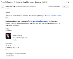 Hubspot Autoresponder For Ebook Download Email Marketing Examples Hubspot Homepage Design