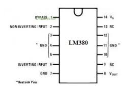 LM380 Audio Amplifier : Pin Configuration, Circuit and Its Applications