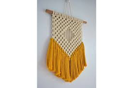 Your order will ship today Fringe Flanked Tapestry Macrame Wall Hanging