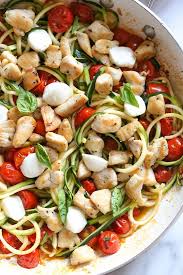 Chicken And Zucchini Noodle Caprese Recipe Veggie Noodles Zucchini Noodle Recipes Food Recipes