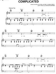 Complicated is a song by avril lavigne and was her debut single, released in 2002 from her debut album, let go. Complicated Avril Lavigne Free Piano Sheet Music Pdf