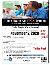 150 × 150 / 900 × 600. Home Health Aide Pca Training Classes Start November 2nd 2020 Suny Queens Educational Opportunity Center