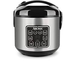Rice left above the water surface may burn during cooking. Amazon Com Aroma Housewares 2 8 Cups Cooked Digital Cool Touch Rice Grain Cooker And Food Steamer Stainless 8 Cup Silver Home Kitchen