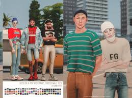 · add to collection · adblock detected! Recolor K Pop Nitropanic Tucked Male Tees At Helga Tisha The Sims 4 Catalog