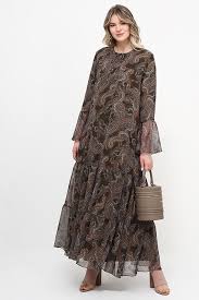 Alia Haki Sal Desenli Elbise Online Satis Indirimli Satin Al The Dress Elbise Musluman Modasi