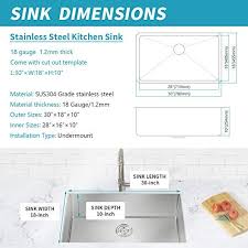 A single bowl sink has one bowl without any dividers. Snugrom Commercial Kitchen Sink 30x18 Inch Undermount Sink Stainless Steel 18 Gauge 10 Inch Deep Single Bowl Farmhouse Restaurant Handmade Drop In Sink With Strainer And Bottom Rinse Grid Single Bowl Kitchen Fixtures Ekbotefurniture Com
