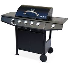 Barbecue Gaz Treville Barbecue 4 Bruleurs 1 Feu Lateral Noir Avec Thermometre Bbqd48mbk