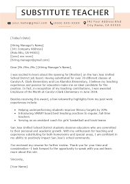 This letter is similar to a standard teacher cover letter, yet it also stresses the specific qualifications and experiences of a special ed teacher. Substitute Teacher Cover Letter Example Writing Tips Resume Genius