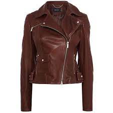 Karen Millen Signature Biker Jacket Purple Leather Jacket Real Leather Jacket Jackets