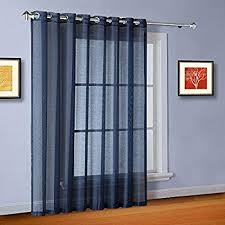 Amazon Com Warm Home Designs 1 Extra Wide Navy Blue Sheer Patio Curtain Panel 102 X 84 Inch Long With Patio Door Curtains Door Curtains Sliding Door Curtains