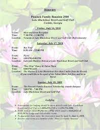 These family reunion activity ideas make planning your next family reunion so much easier. Sample Family Reunion Program Templates Itinerary Peacock Family Reunion 2010 Family Reunion Invitations Family Reunion Planning Family Reunion Events