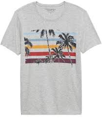 Banana Republic Palm Tree Stripe Graphic T Shirt Mens Tshirts T Shirt Vans Outfit Men