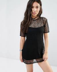 Motel Oversized Sheer T Shirt Dress In Spider Lace Shirt Dress Sheer Lace Dress Dresses