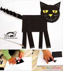Kagittan Kara Kedi Yapalim Kedi Hayvan El Sanatlari Ve Sanat Teknikleri