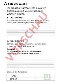 Wir w heute nachmittag auf dem spielplatz unsere freunde. Arbeitsblatt Deutsch Satz Der Woche Deutsch Rechtschreibung