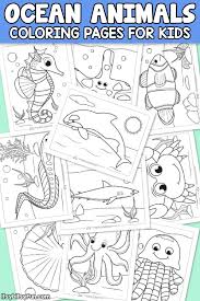 The whale shark is the largest fish in the world; Ocean Animals Coloring Pages For Kids Itsybitsyfun Com