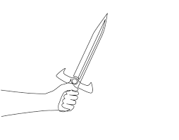 Holding sword drawing