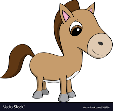Cartoon of a cute little pony Royalty Free Vector Image