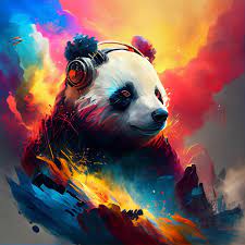 Colour Splash Red Eyed Panda. A.I Generated Art. Digital - Etsy