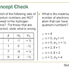 How many electrons in any given atom are contained in the following quantum numbers or. 1