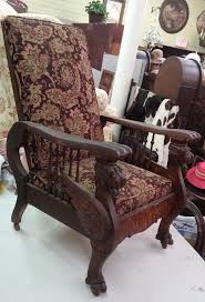 Magnificent Antique S A Cook Co Morris Chair With Winged Griffons Carved Morris Chair Furniture Shabby Chic Table And Chairs