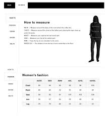 J Lindeberg Size Guide