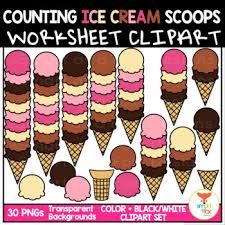 I used these to make a stencil for an ice cream party shirt and it turned out perfect! Ice Cream Scoop Clipart Worksheets Teaching Resources Tpt