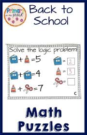 Back To School Math Logic Problems Printable Digital Logic Problems Math Facts Addition Math
