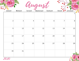 Cute August 2020 Desk Calendar In 2020 Calendar Printables Print Calendar August Calendar