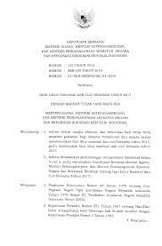 Pada format surat keputusan bersama poin ''memperhatikan, nomor yang ditulis adalah nomor agenda surat kesepakatan bersama. Revisi Terbaru Cuti Bersama Berdasarkan Surat Keputusan Tiga Menteri