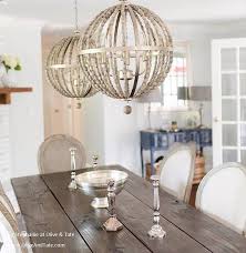 Lowell Orb Pendant With Wood Beads Wood Bead Chandelier Tuscan Decorating Dining Room Chandelier