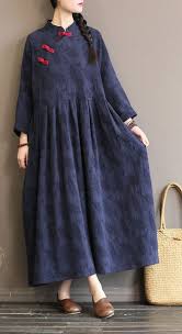 Elegant Navy Woolen Overcoat Plus Size Long Stand Collar Patchwork Dress Pakaian Wanita Model Pakaian Gaya Busana