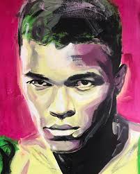 Personal Pantheon #muhammadali #portrait #painting #acrylicpainting #boxing  #acrilico #ritratto #rumbleinthejungle #casaflaiano