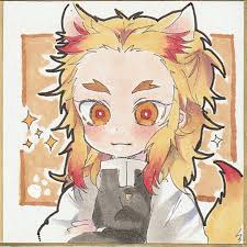 手描きイラスト 豆色紙 鬼滅の刃 煉獄 みにみにつうはん booth イラスト 可愛いイラスト 手描きイラスト