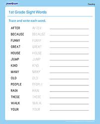 Includes comprehension questions, vocabulary words, and a writing prompt. Sight Words Printable Worksheets For 1st Graders Jumpstart