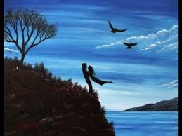 Moon Silhouette Painting Couple Acrylic Painting On Canvas Easy Simple Couple In Love Sunset Canvas Painting Silhouette Painting Couples Canvas Painting
