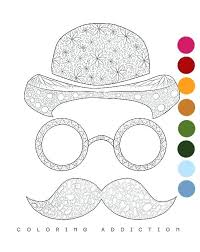 Hat Glasses Mustaches Worksheet For Coloring Buscar Con Google Con Imagenes