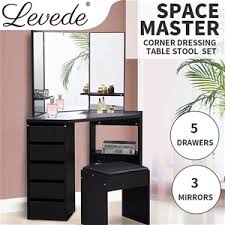 Maybe you would like to learn more about one of these? Buy Levede Dressing Table Stool Mirror Jewellery Makeup Cabinet 5 Drawers Grays Australia