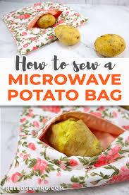 This size should fit around four potatoes. Easy Microwave Potato Bag Instructions Perfect Baked Potatoes In Minutes Hello Sewing