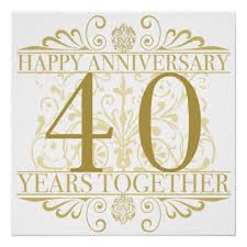 Thanks to our amazing family & friends for your help with this! Elegant 40th Anniversary Poster Zazzle Com Happy 40th Anniversary Anniversary Sign Anniversary