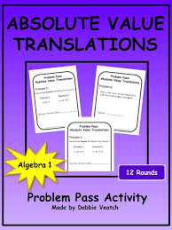 Absolute Value Translations Problem Pass Activity Digital Distance Learning Absolute Value Algebra Activities Algebra Resources