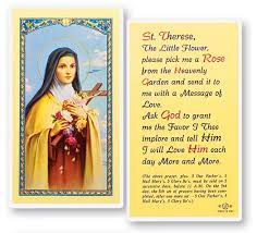 St Therese Pick Me A Rose Laminated Prayer Cards 25 Pack